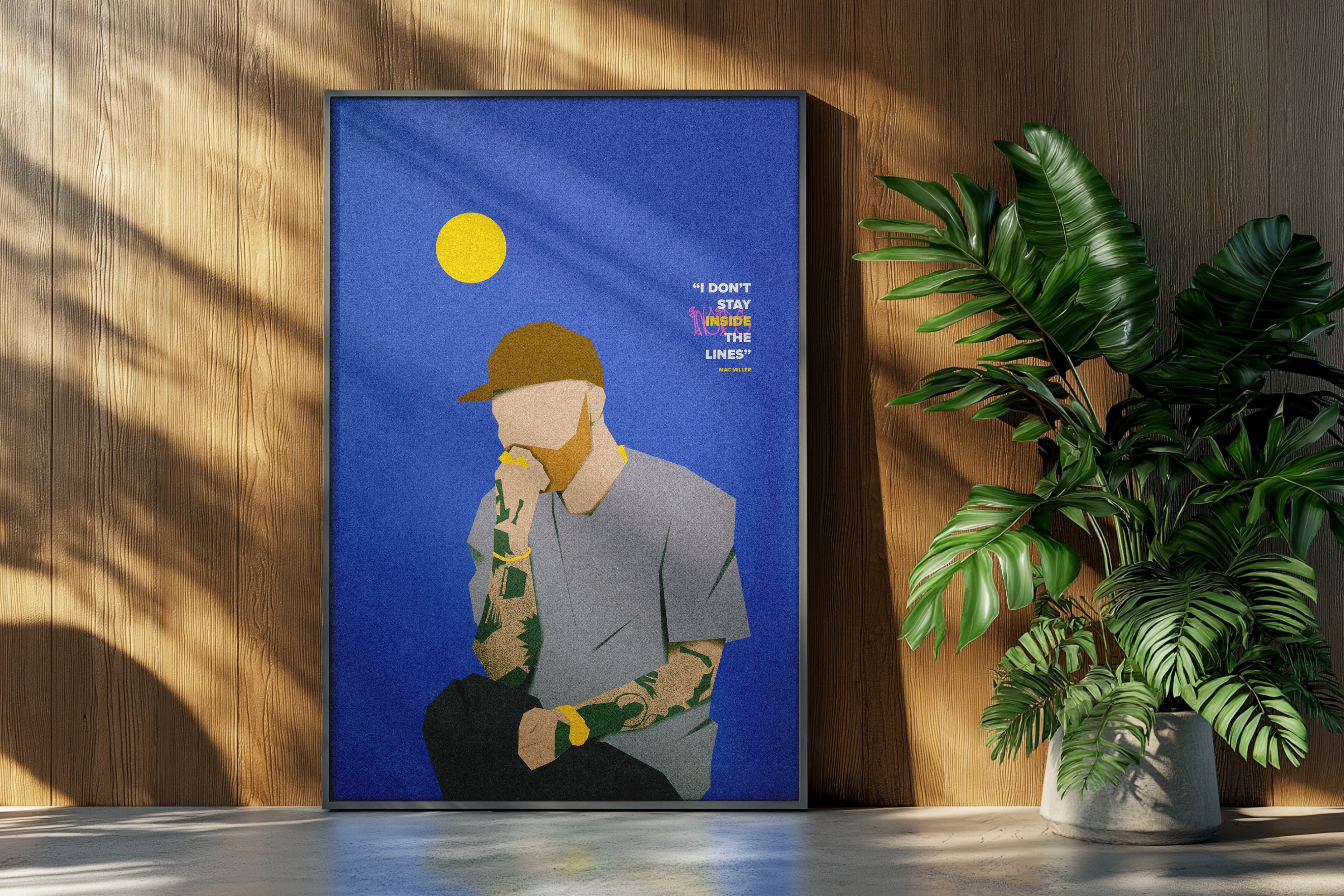 Mac Miller Minimalist Geometric Hip-Hop Poster