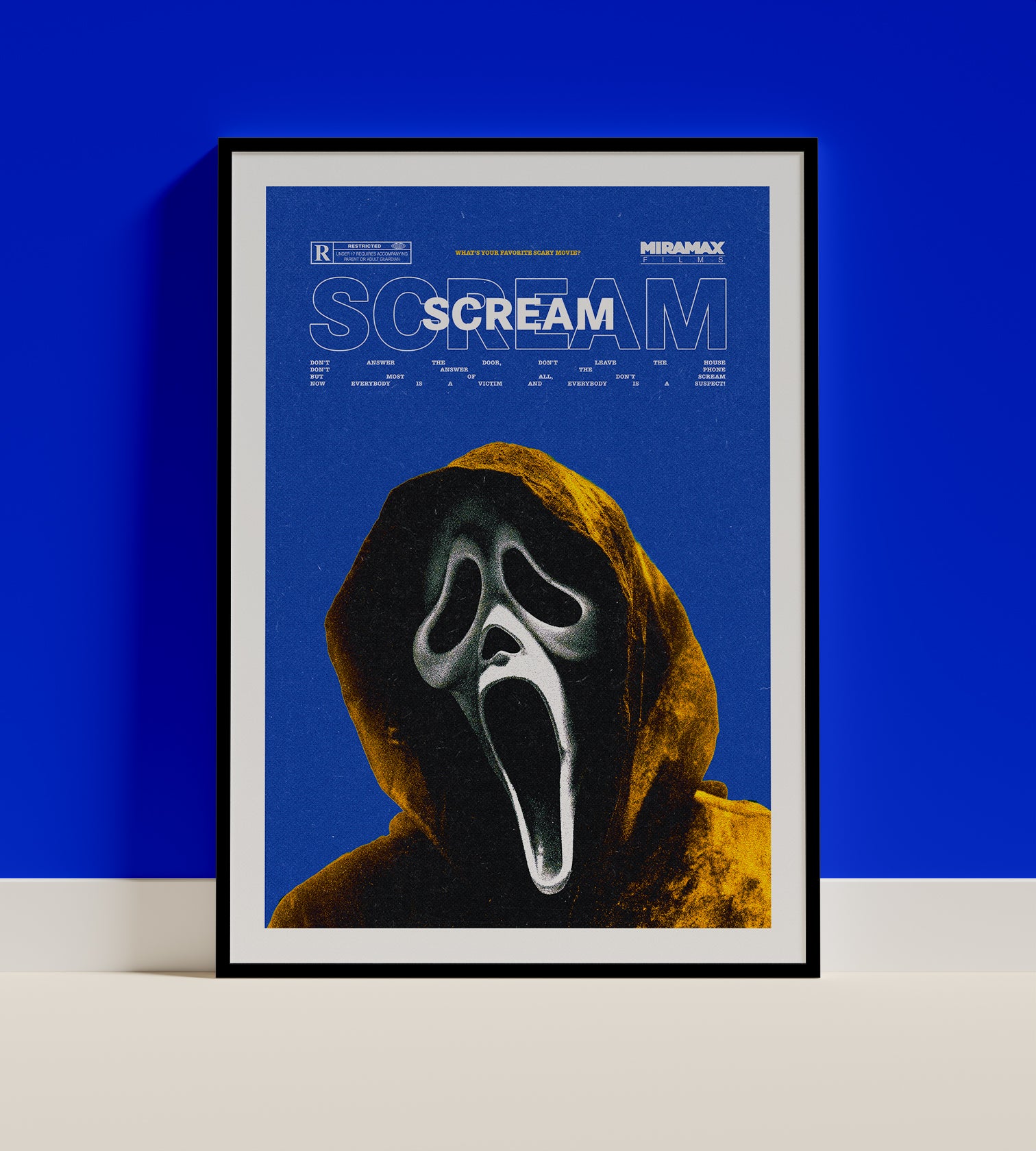 Scream Movie Poster | Retro Horror Mask Art Print | Slasher-Inspired Poster | A4–A0 Wall Art