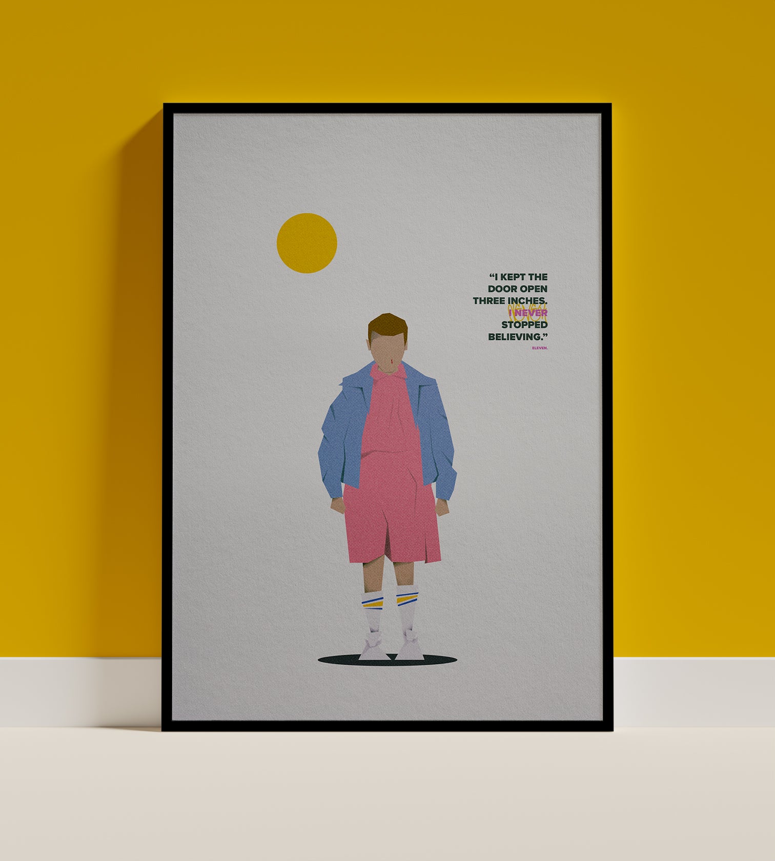 Stranger Things Eleven Minimalist Geometric Poster Modern Fan Art Print