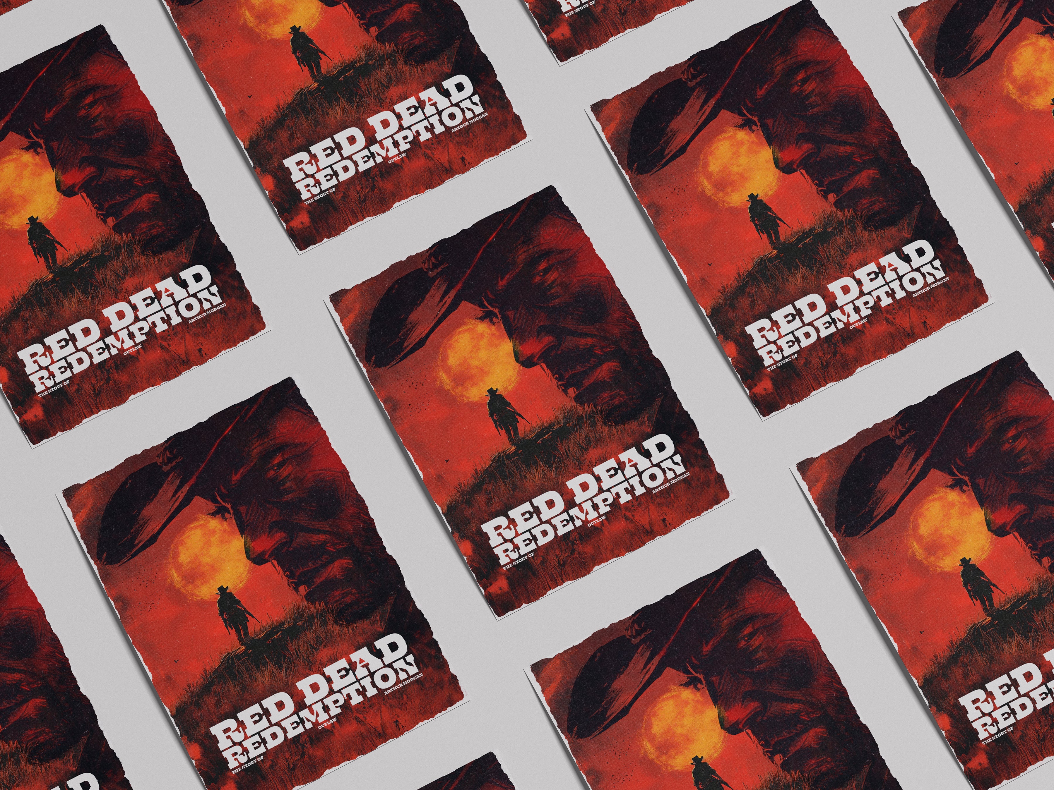 Red Dead Redemption Wall Art | Arthur Morgan Poster | Gamer Decor | Cowboy Western Art Print