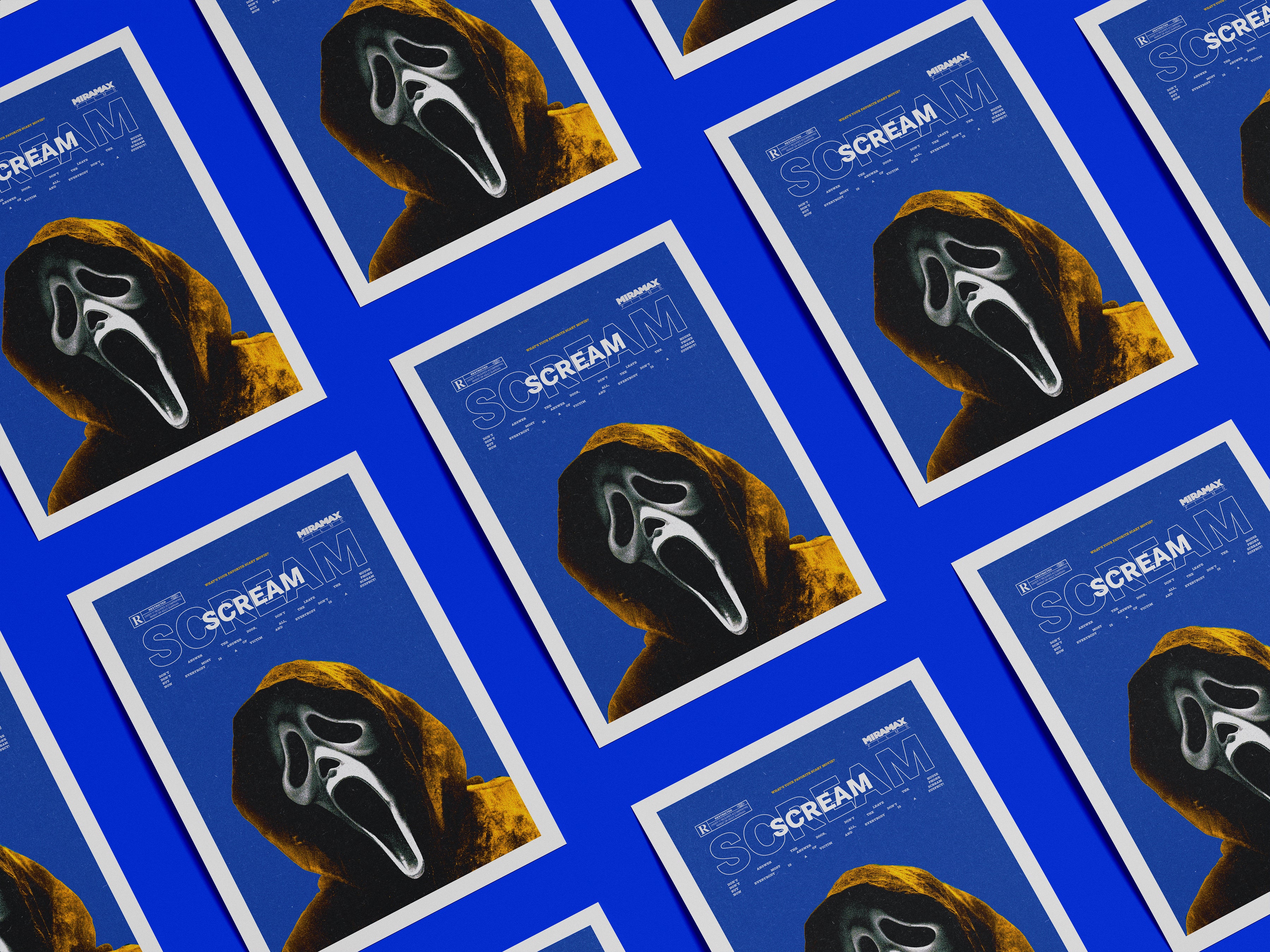 Scream Movie Poster | Retro Horror Mask Art Print | Slasher-Inspired Poster | A4–A0 Wall Art