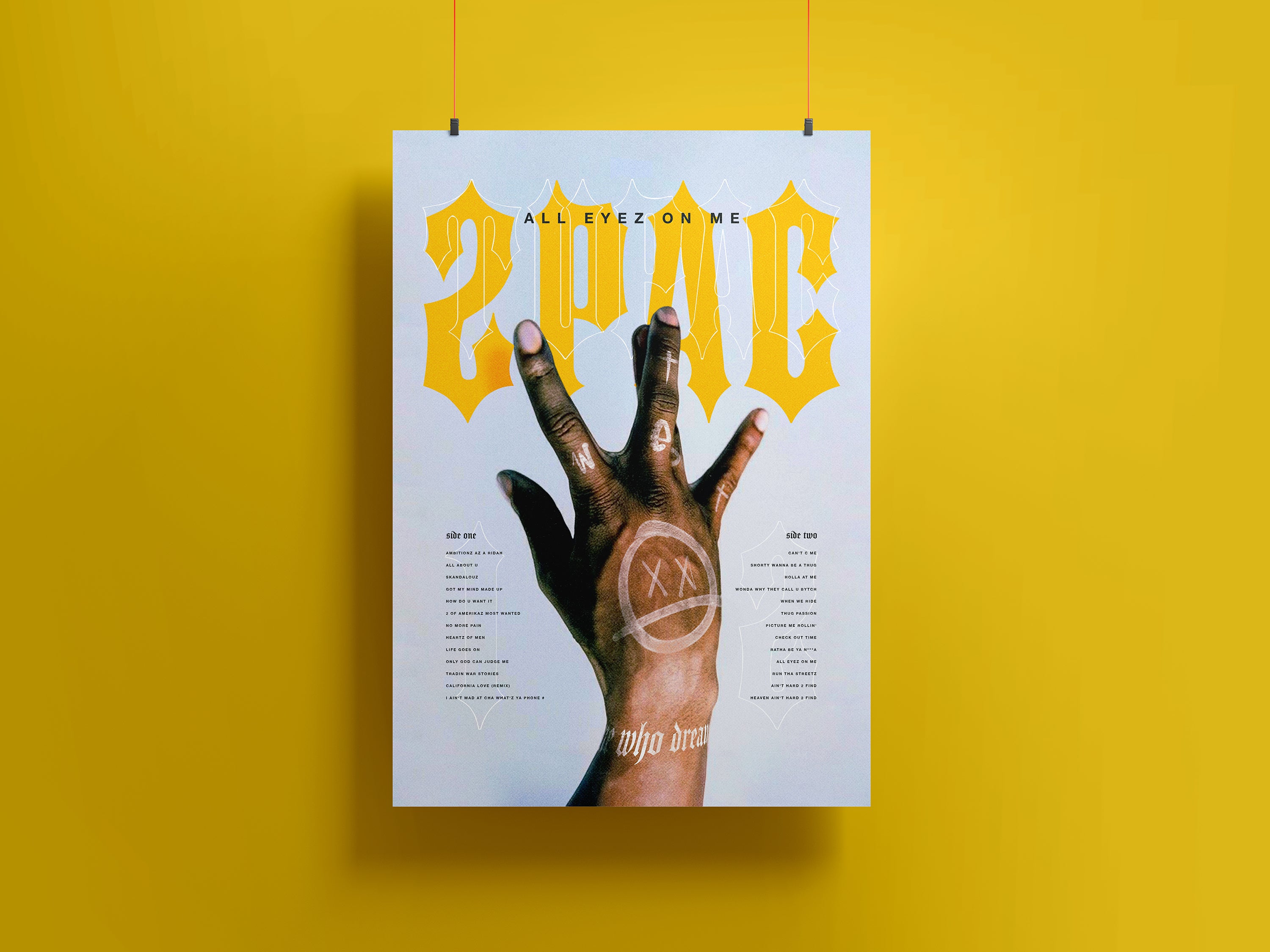 2Pac Poster | Hip Hop Wall Art Print | Rap Music Decor | 90s West Coast Rap