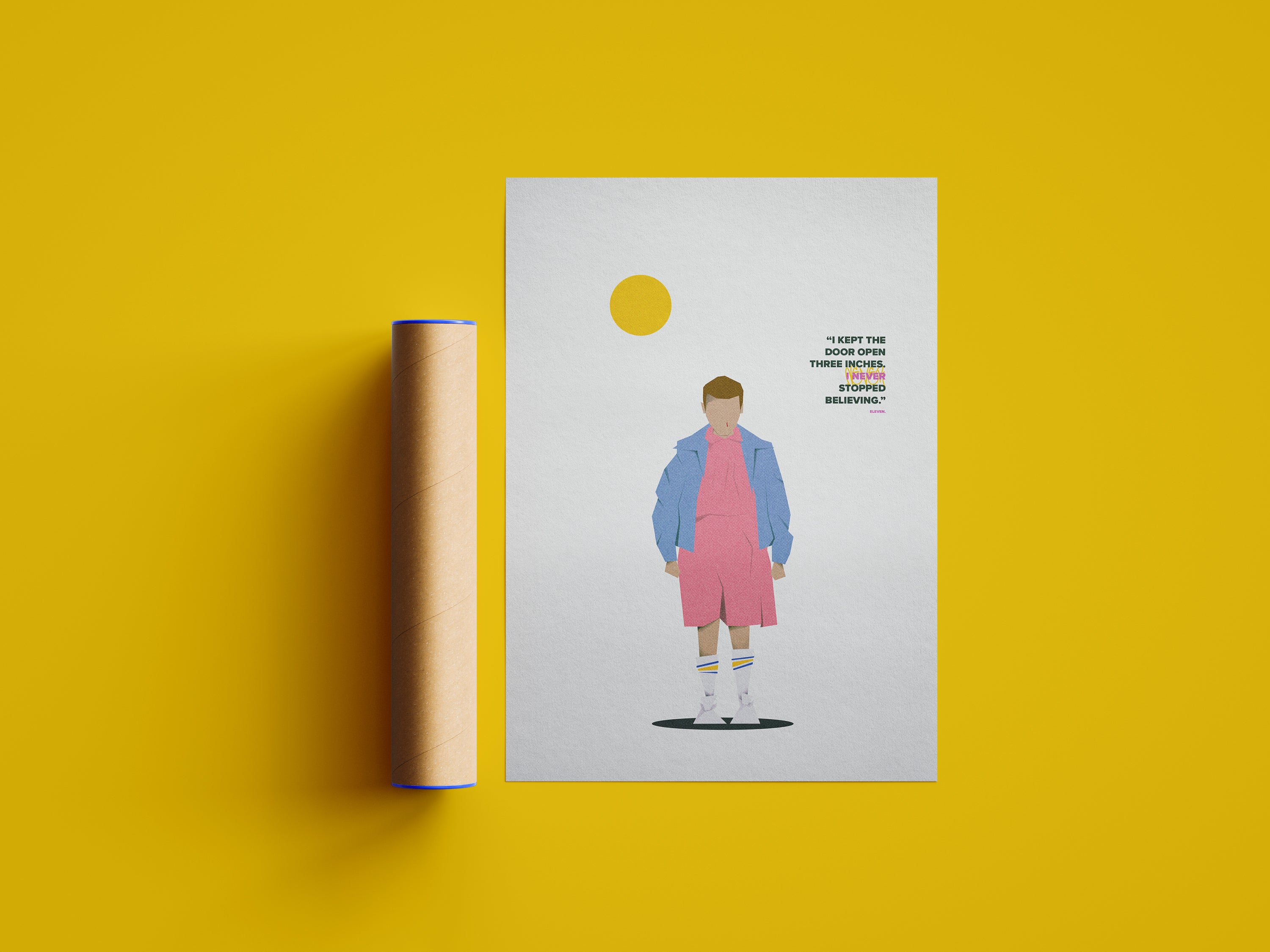 Stranger Things Eleven Minimalist Geometric Poster Modern Fan Art Print