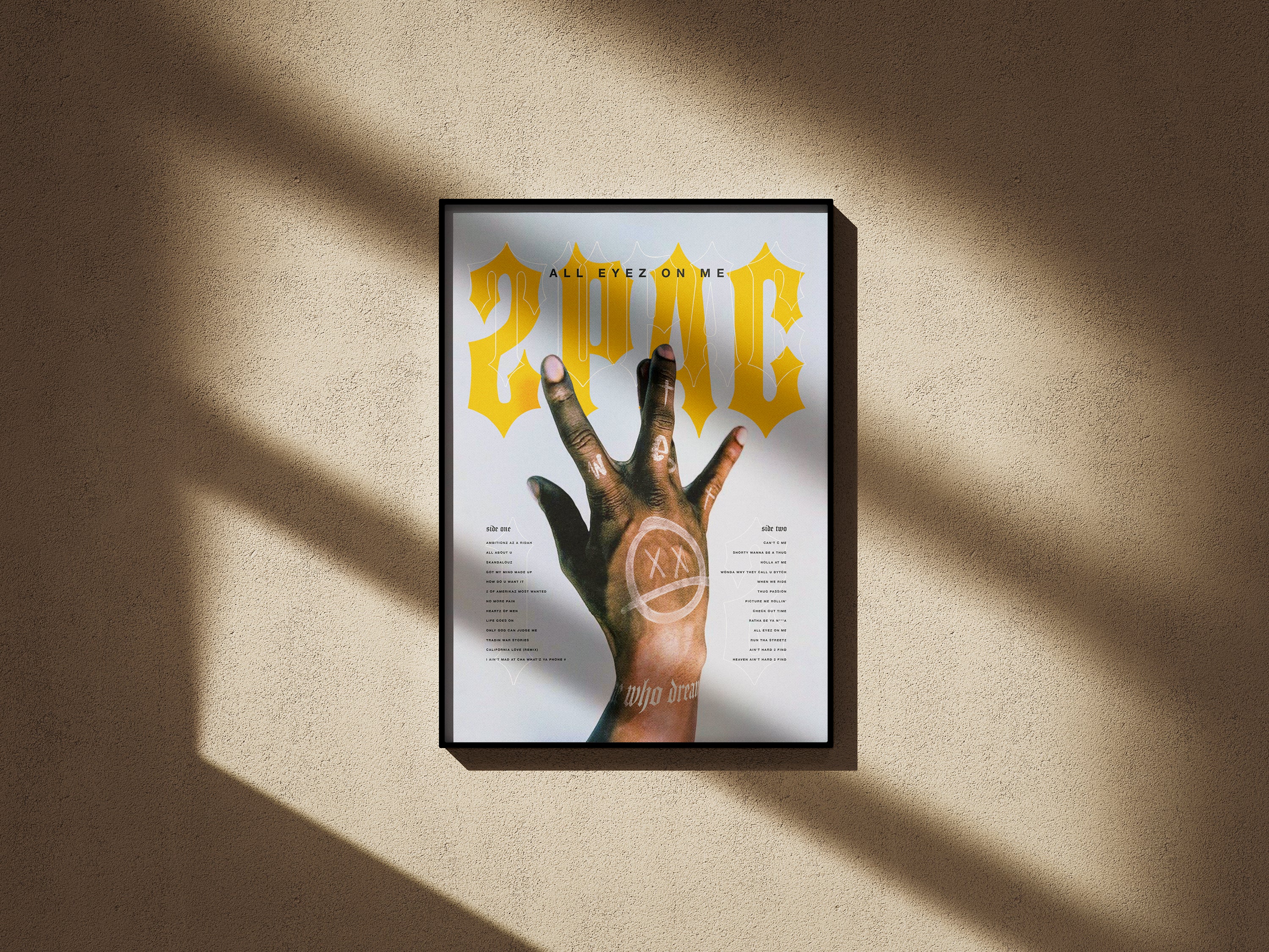 2Pac Poster | Hip Hop Wall Art Print | Rap Music Decor | 90s West Coast Rap