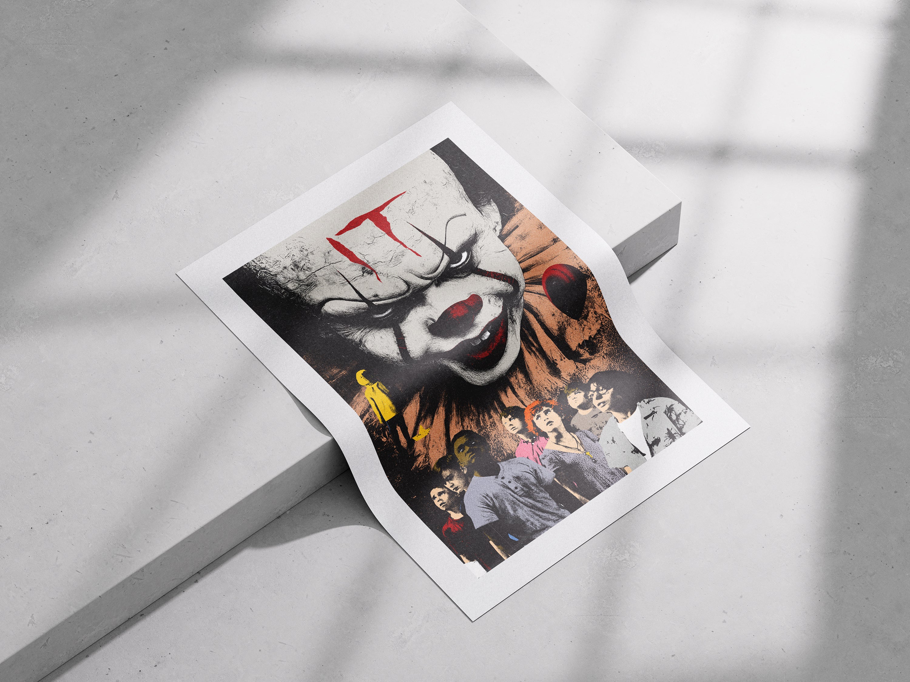 Vintage Horror Movie Poster | IT Pennywise Wall Art | Scary Clown Print | Stephen King Fan Gift | Creepy Halloween Home Decor