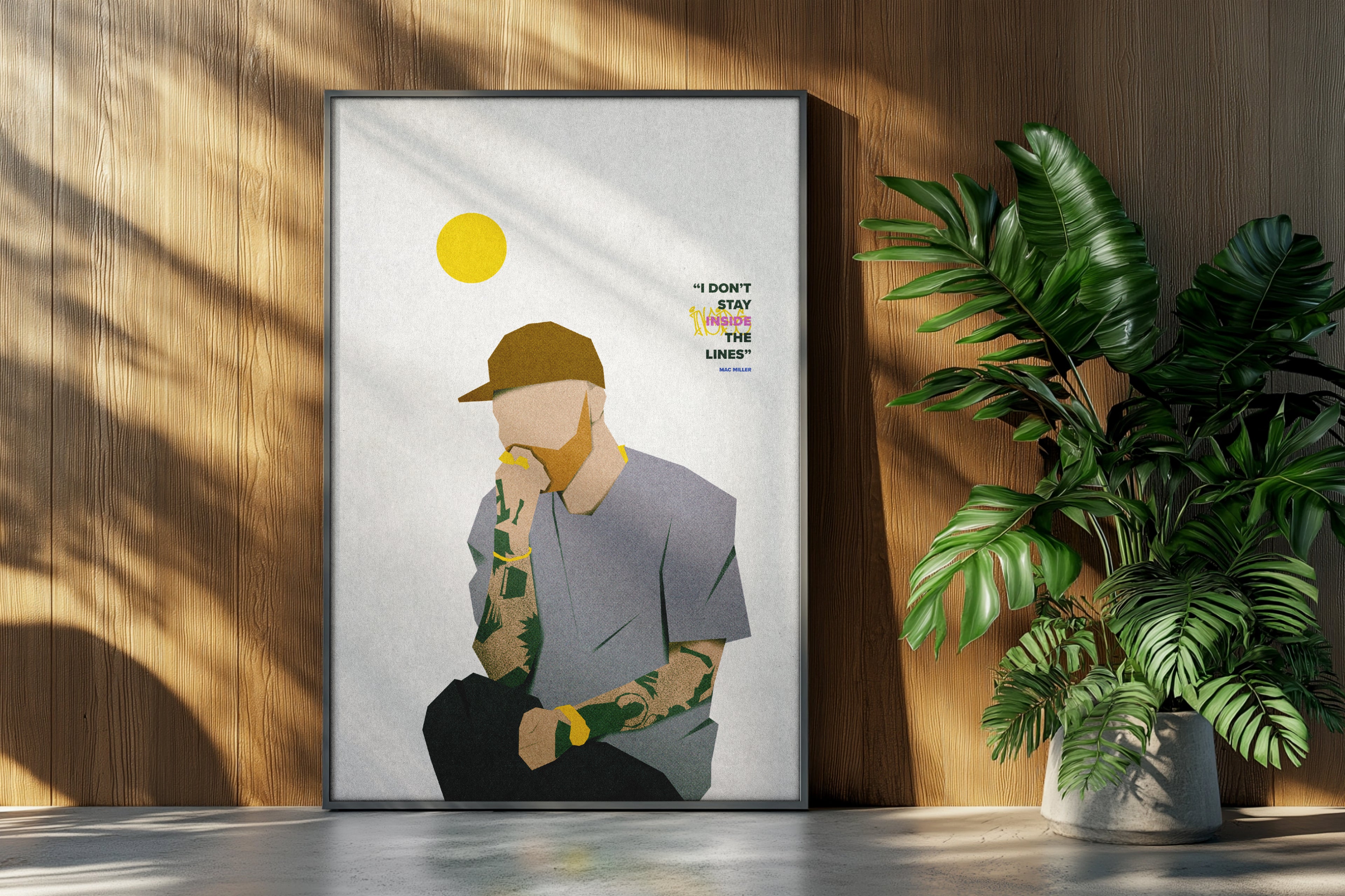 Mac Miller Minimalist Geometric Hip-Hop Poster